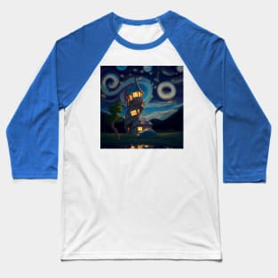 Starry Night Over The Burrow Baseball T-Shirt